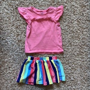 12M girls 2-piece skirt and flutter sleeve top
